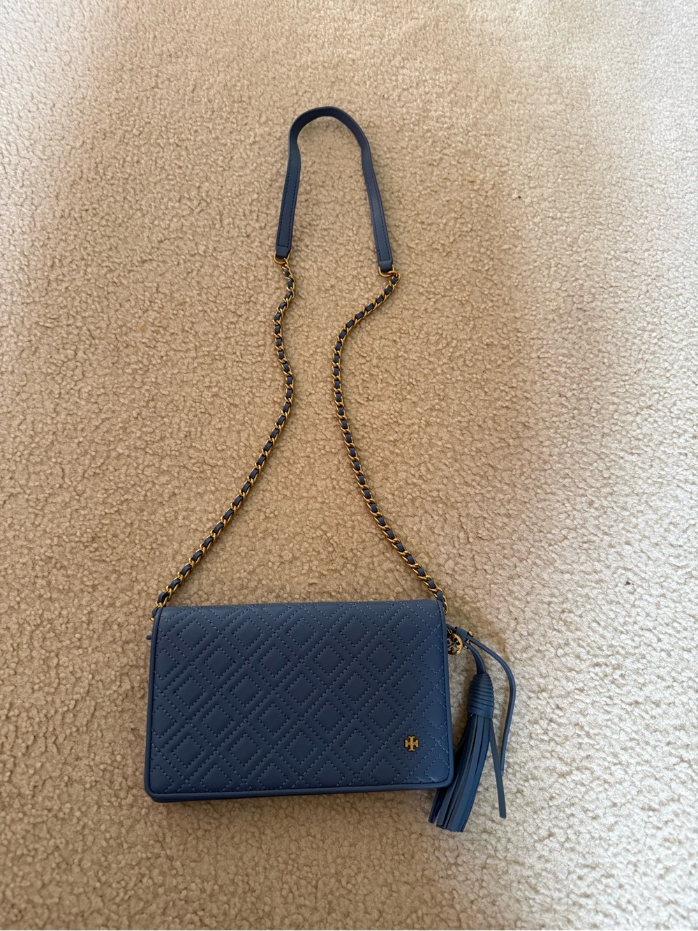 Tory Burch Quilted Crossbody with Tassel